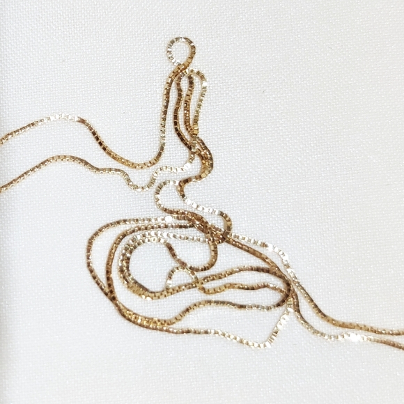 Solid 14k open heart pendant with tiny crystal necklace - Picture 9 of 11